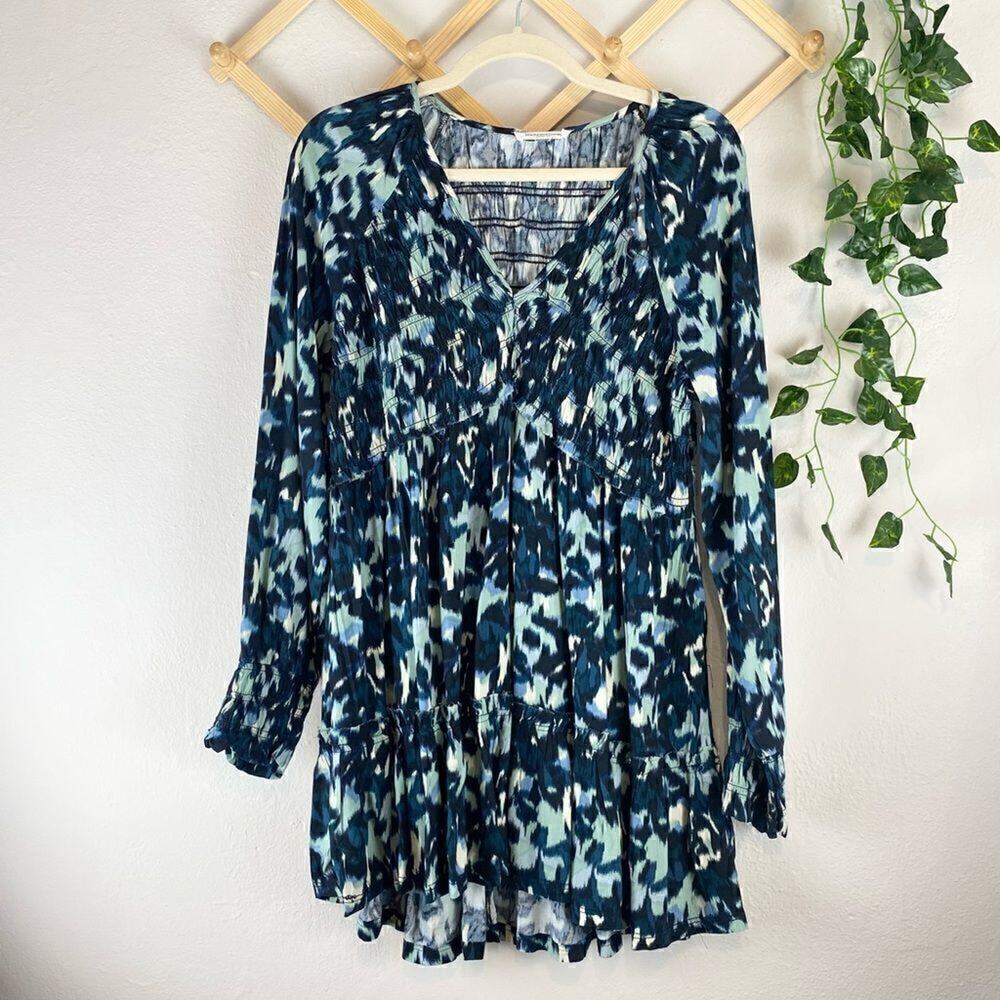 BEACHLUNCHLOUNGE | Watercolor Floral Long Sleeve Dress C71